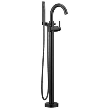 Delta Single hole installation Hole Floor-Mount Tub Filler Faucet, Matte Black T4759-BLFL